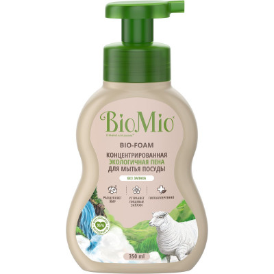 Эко пена для мытья посуды BioMio® BIO-FOAM без запаха концентрат, 350 мл Эко пена для мытья посуды BioMio® BIO-FOAM без запаха концентрат, 350 мл
