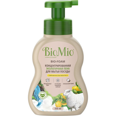 Эко пена для мытья посуды BioMio® BIO-FOAM, лемонграсс, концентрат, 350 мл Эко пена для мытья посуды BioMio® BIO-FOAM, лемонграсс, концентрат, 350 мл