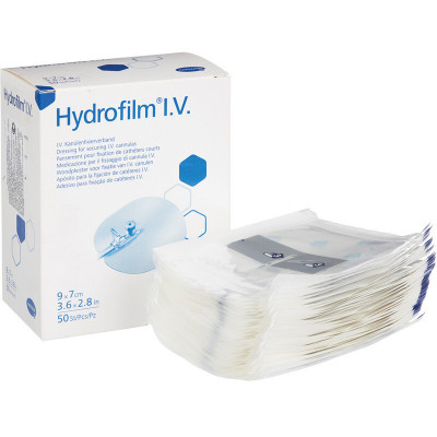 Повязка HYDROFILM IV самокл.д/фиксации катетеров из пленки 9х7см №1/50шт Хартман