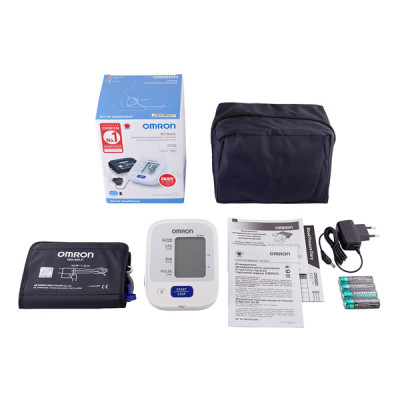 Тонометр автоматический OMRON M2 Basic (HEM-7121-ARU) с адаптером + универсальная манжета (22-42)