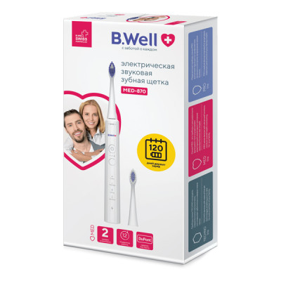 Звуковая зубная щетка B.Well MED-870, белая