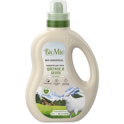 Эко концентрат для стирки BioMio® Colors&Whites, универсальный, без запаха, 900 мл Эко концентрат для стирки BioMio® Colors&Whites, универсальный, без запаха, 900 мл