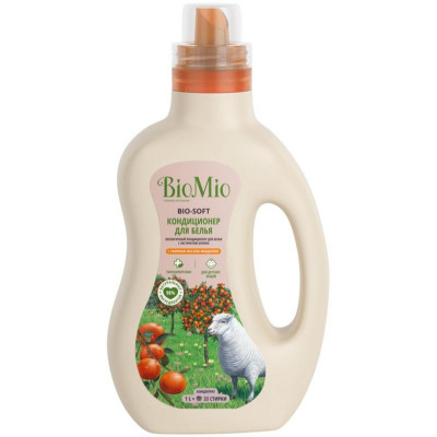 Эко кондиционер для белья BioMio® BIO-SOFT концентрат, мандарин, 1 л Эко кондиционер для белья BioMio® BIO-SOFT концентрат, мандарин, 1 л