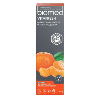 Зубная паста Biomed® VITAFRESH® отбеливающая со вкусом мяты и цитруса, 100 г Зубная паста Biomed® VITAFRESH® отбеливающая со вкусом мяты и цитруса, 100 г