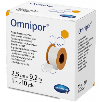 Пластырь Omnipor 2,5см х 9,2м на втулке, белый (Hartmann) арт. 900546 Пластырь Omnipor 2,5см х 9,2м на втулке, белый (Hartmann) арт. 900546