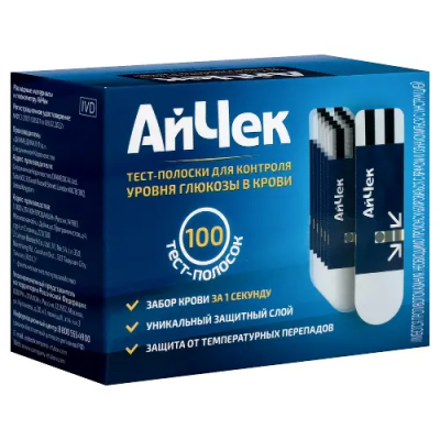 Тест-полоски АйЧек. (i-Cheсk) №100 без ланцетов